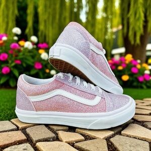 Vans OTW Lurex Pink Glitter Jr. Size 6 Skate Shoes Sneakers‎ #508731 (Women's)